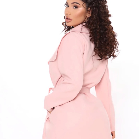 Fashion Nova Pink Belted Belted Jacket - Picture 1 of 6